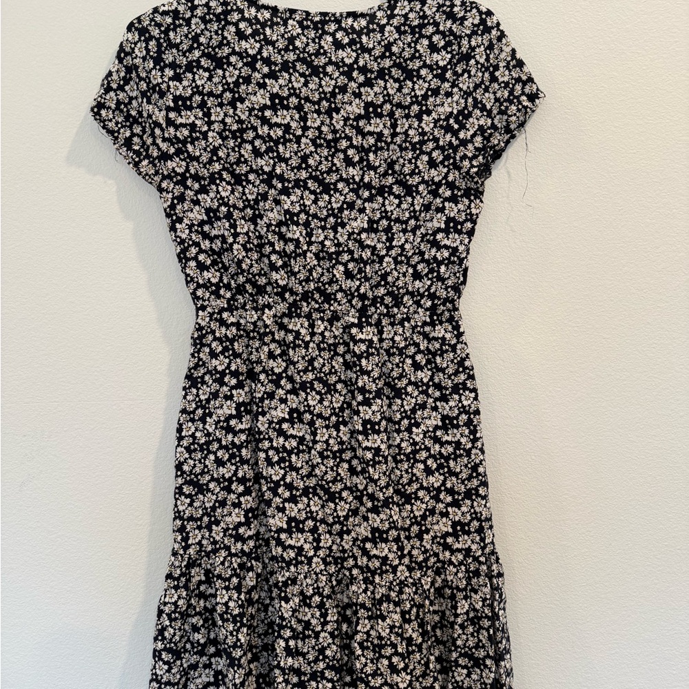 Blue Floral Button-Front Mini Dress - Picture 2 of 4